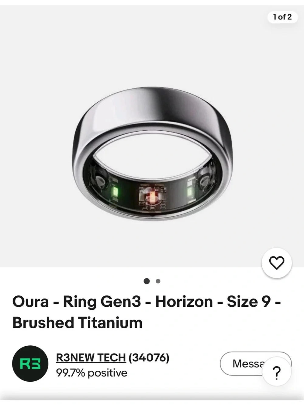 Oura Ring Gen3 Horizon - Brushed Titanium Silver